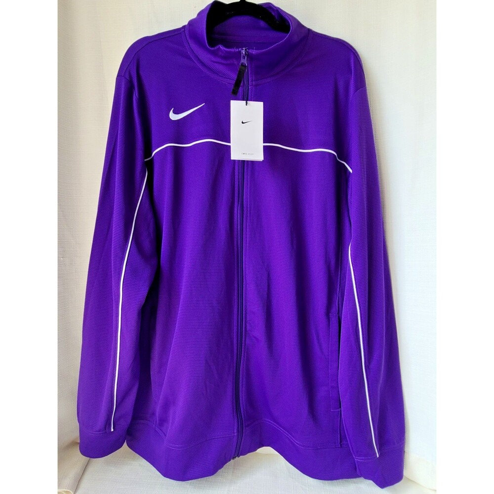 Nike Dri-FIT Full Zip Track Jacket Mens XL Tall Purple Athletic Training NWT